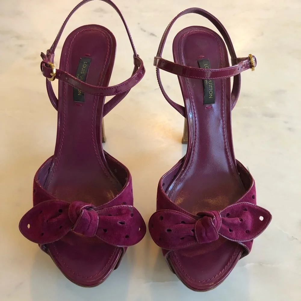 Louis Vuitton Rita Sandal 8cm 37.5 Framboise - Picture 2 of 16
